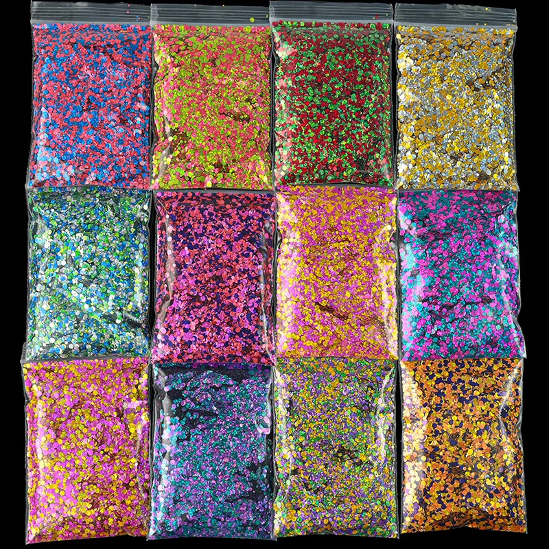 

50g/bag Round Glitter Nails Art Sequins Mixed Iridescent Laser Rainbow Dots Flakes Shiny Sequins Powser for Nails Art Decoration