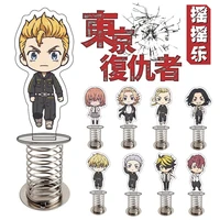 20pcs anime tokyo revengers shake action figure stand model spring swing desktop decorations cosplay collect kid toys car decora