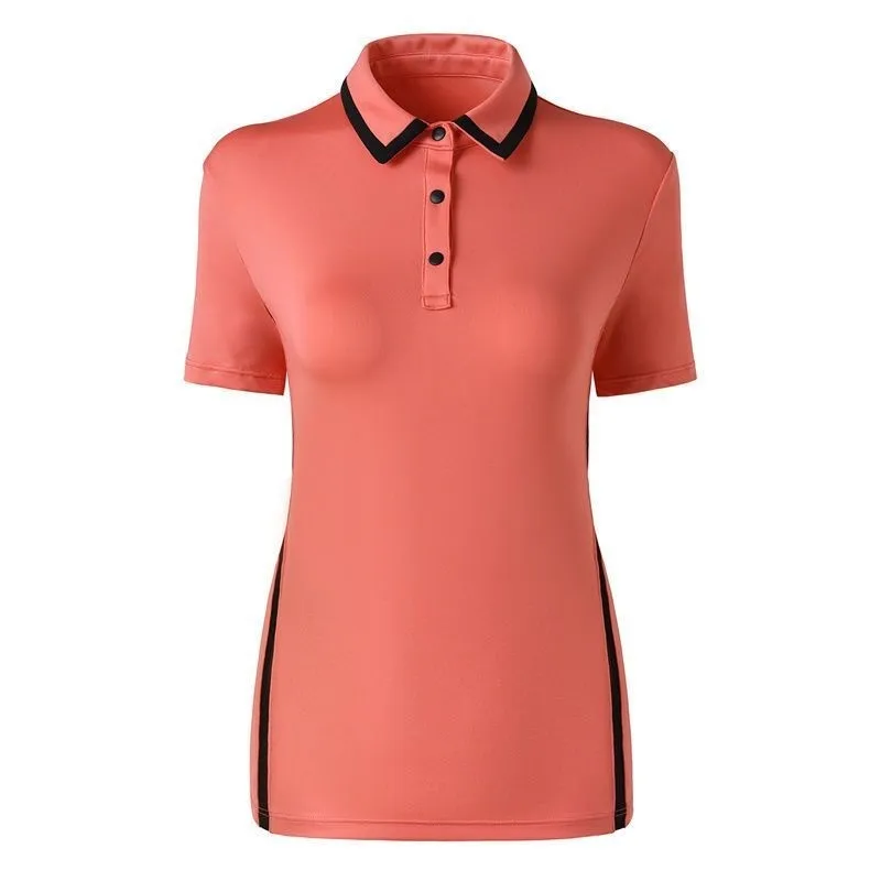 High Quality Women Golf Wear Polo Shirt Summer Short Sleeve Golf T-shirt Elastic Fast Dry Sports Top Korea Fashion Ladies Tees