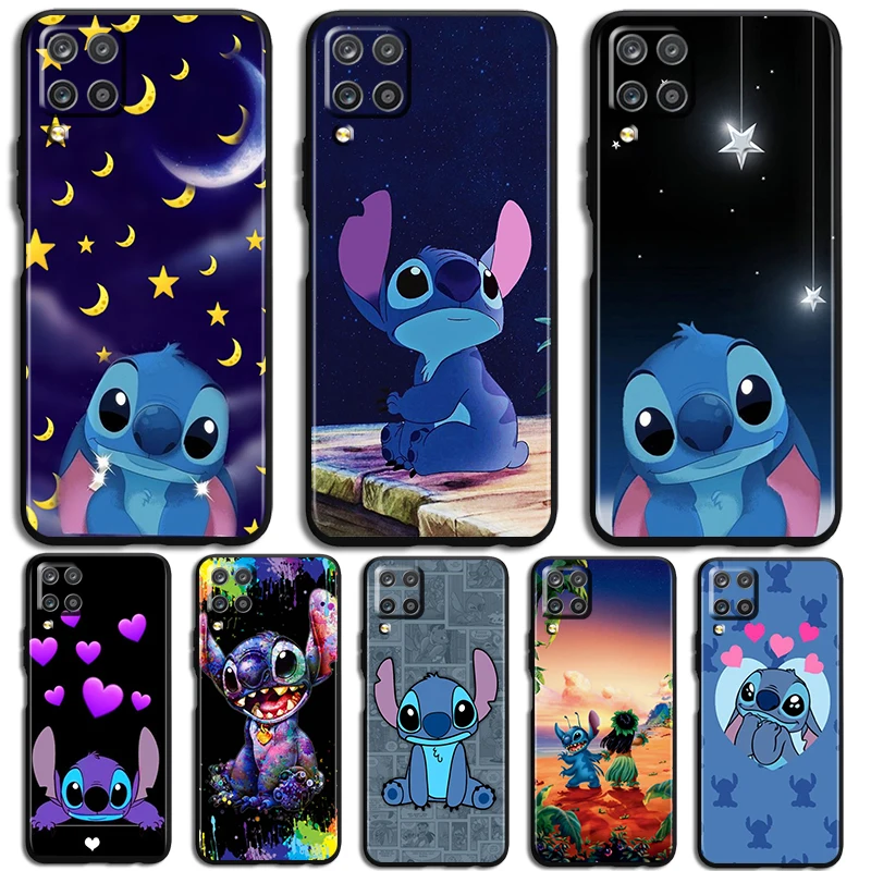 Animation Stitch Phone Case For Samsung Galaxy A73 A72 A71 A70 A53 A52 A51 A50 A42 A41 A40 A33 A32 A31 A30 A30S Black Silicone