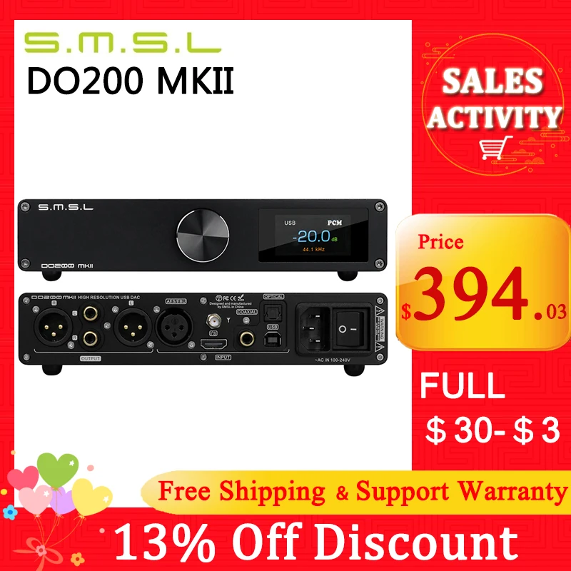 SMSL DO200 MKII MQA DAC - High-End Audio Wandler Mit Bluetooth