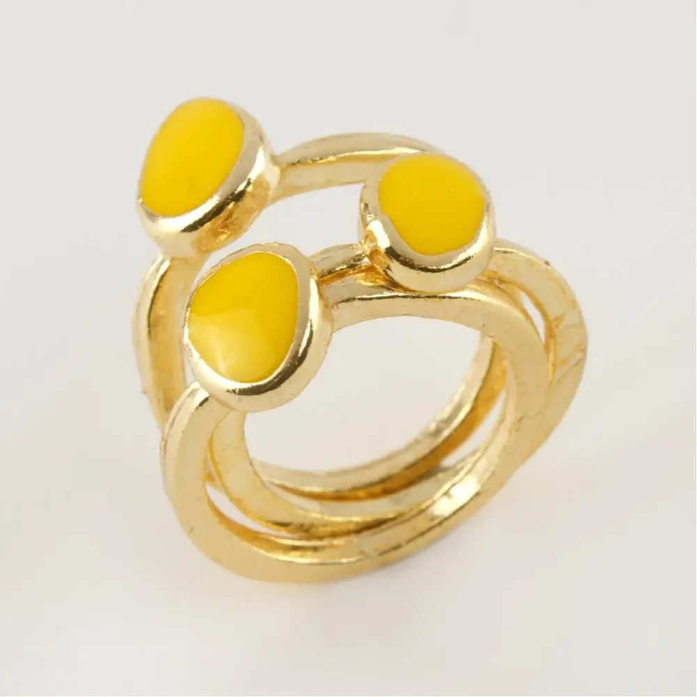 

3 pcs Oval figured luxury enamel ring