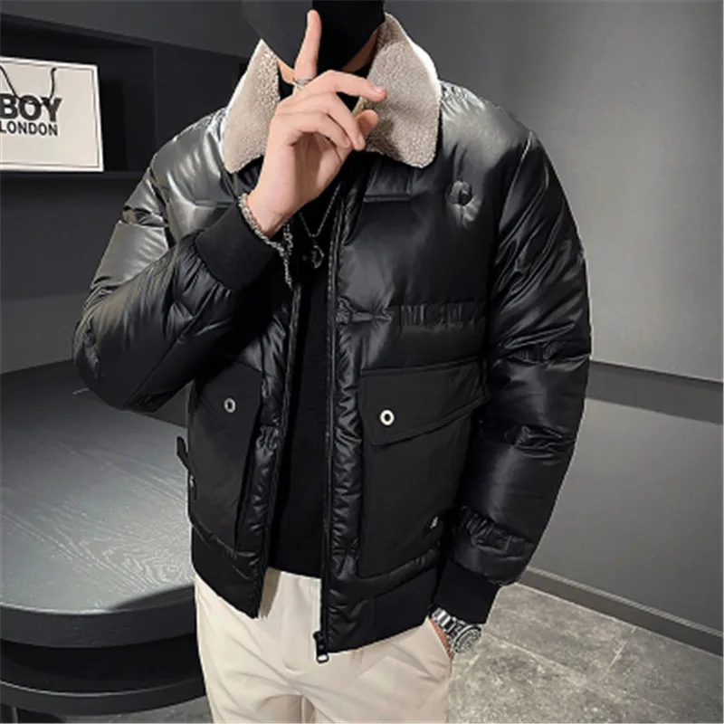 Luxury 80% Men Down Jacket Feather Dress Winter Thicken Warm Coat Male Turn Down Collar Casual Letter Embossing Puffer Jacket