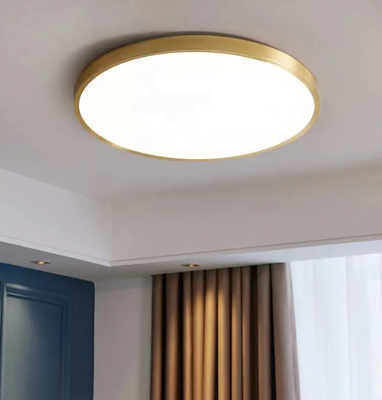 Copper Living Room Light Nordic Lamps Ultra-thin LED Ceiling Light Luxury Bedroom Light Simple Modern Balcony Room Light