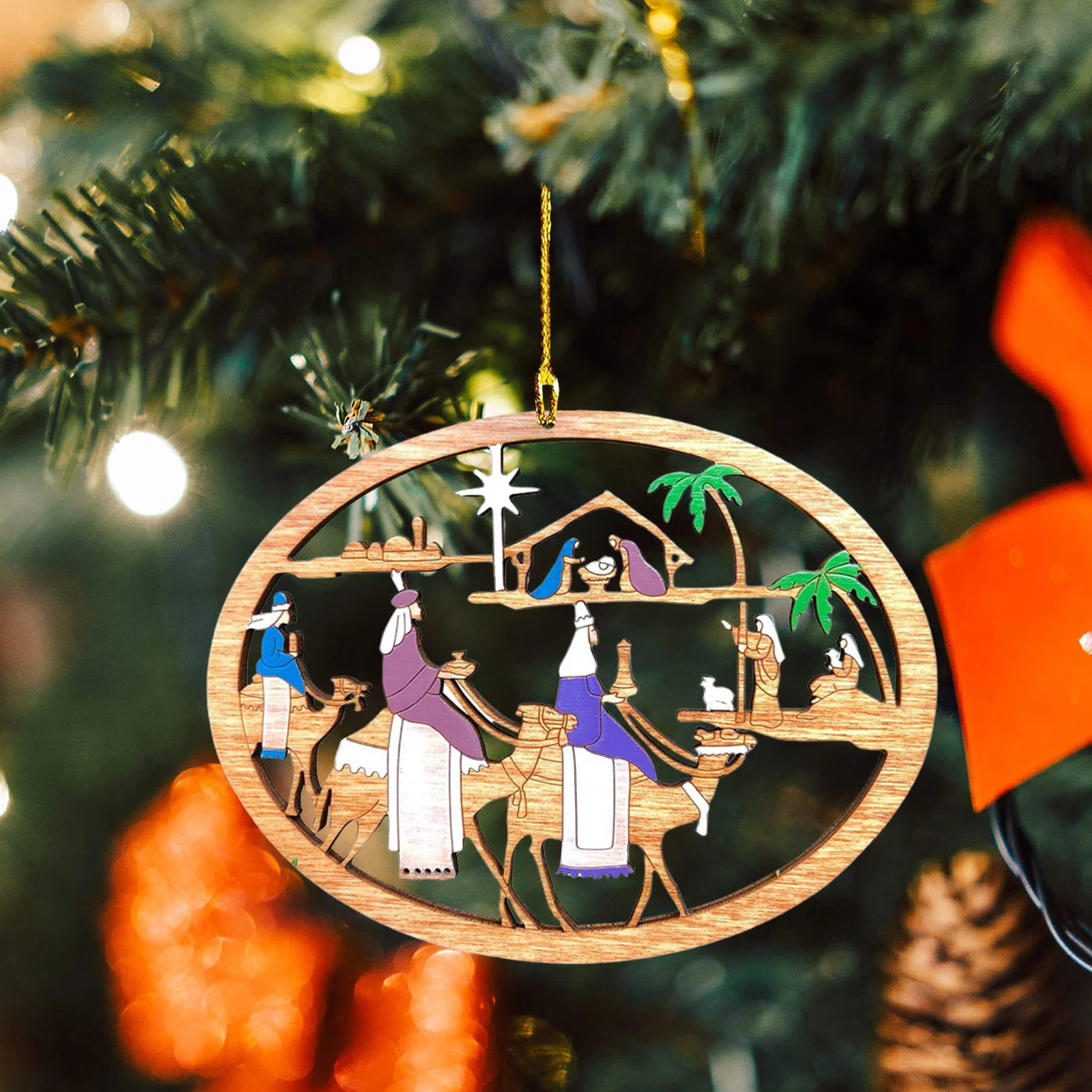 

Деревянная подвеска для рождества, изысканная полая елка, украшение для рождественского праздника