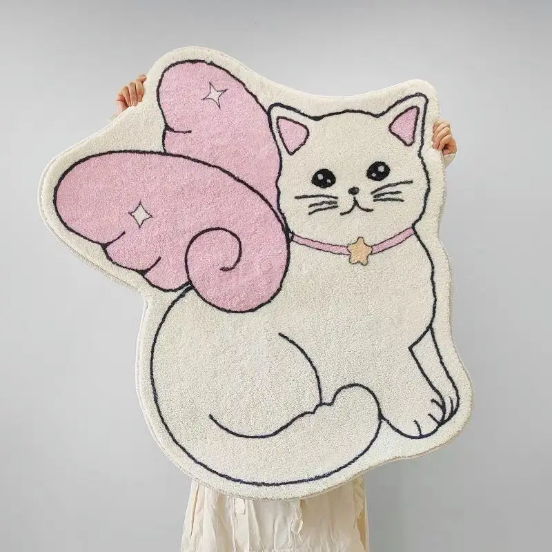 

Angel Cats Lovely Mat Children Room Home Decor Cartoon Plush Girls Bedroom Multi Size Japanese Style Living Room Carpet 2022 New