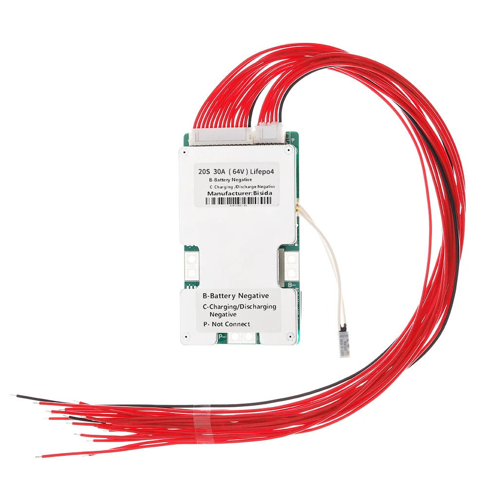 

BMS 20S 64V Общий порт со сбалансированным контролем температуры, десять функций защиты, общественный порт, подходит для Lifepo4