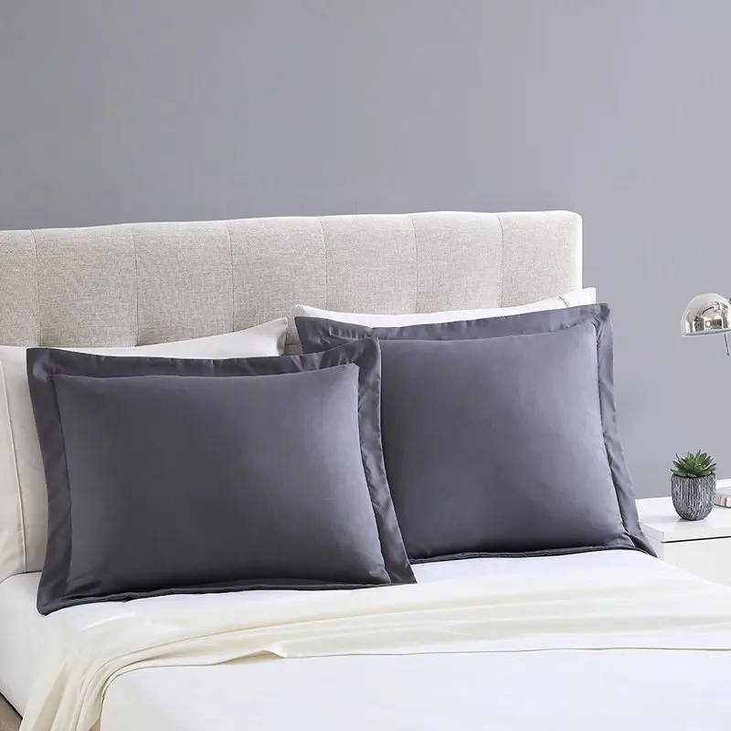 

Grey Flange Microfiber Shams, Standard Shams, 2 Count