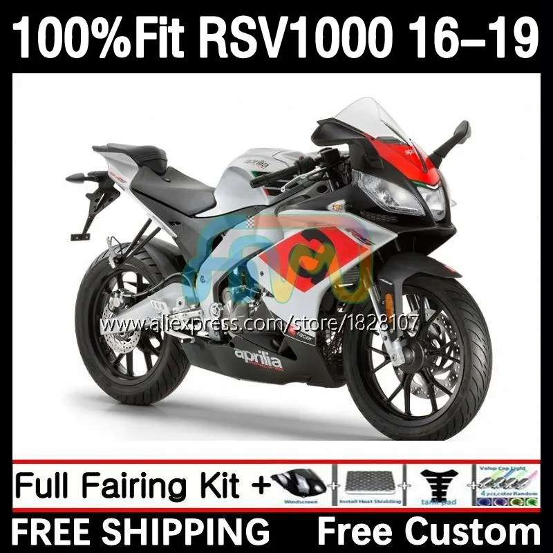 

Fairing For Aprilia RSV1000RR RSV1000 RSV 1000 R RR 16 17 18 19 Black Silver 5No.47 RSV-1000 2016 2017 2018 2019 Injection Bodys