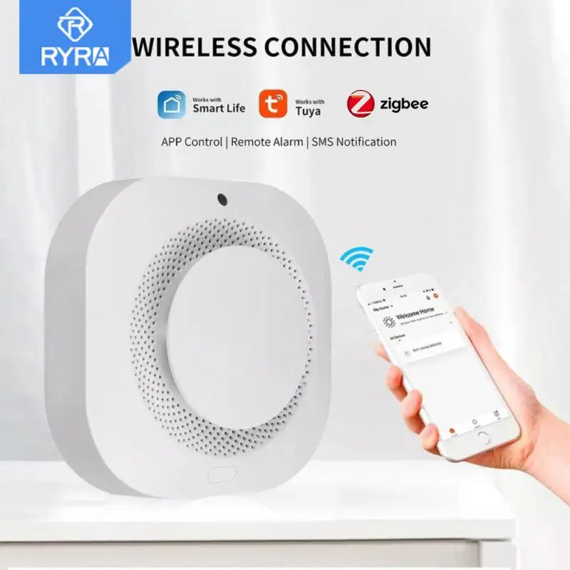 

Умный детектор дыма RYRA с Wi-Fi, детектор угарного газа и дыма, для домашней безопасности