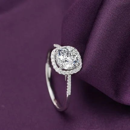 

Latest Color Sterling 925 Silver 1CT Engagement Moissanite Diamond Ring Customize Bridal Ring Wedding Eternity Proposal Promise