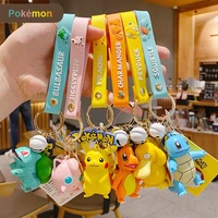 genuine cartoon pokemon pikachu squirtle charmander keychain cute creative doll bag pendant anime figure toys gifts for kids