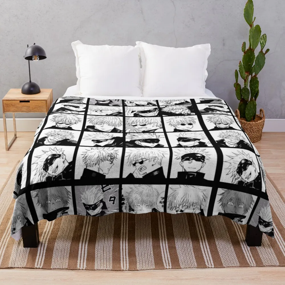 

Gojo Satoru Jujutsu Kaisen CollageThrow Blanket crochet blankets decorative sofa blanket blankets for sofa