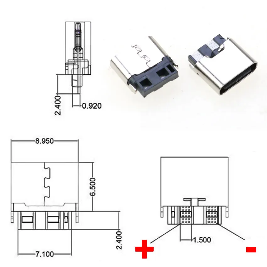 Cltgxdd 2/5/10 шт. USB Type C разъем 90/180 градусов 2 контакта Женский Разъем 3 1 Type-C для USB-порта