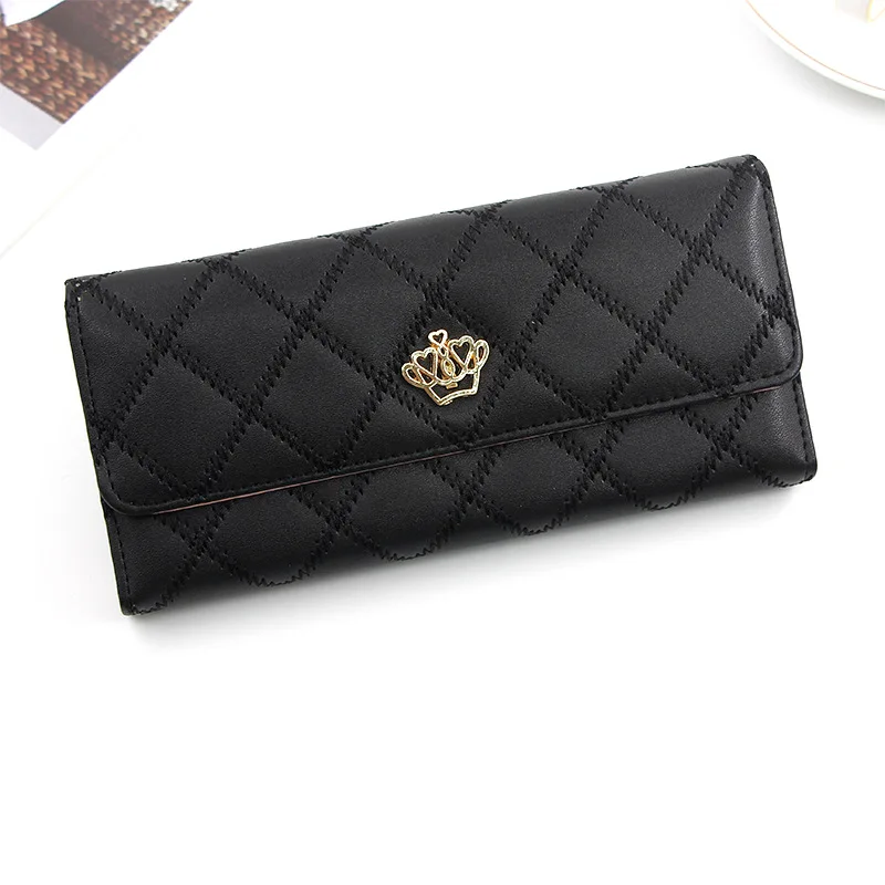 

High Quality Clutch Women's Leather Purse Casual Crown Wallet Women Large Capacity Purse Female Wallets Women Fashion Wallets