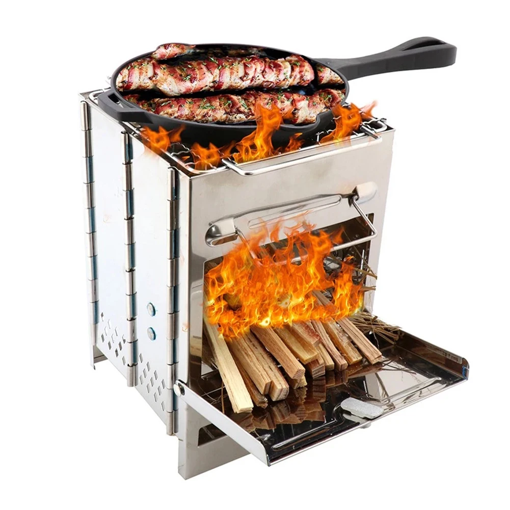 

Outdoor Camping Equipment Windproof Wood Stoves Furnace Deconstructable Portable Picnic Stoves Cross Border Cooking Wood Burning