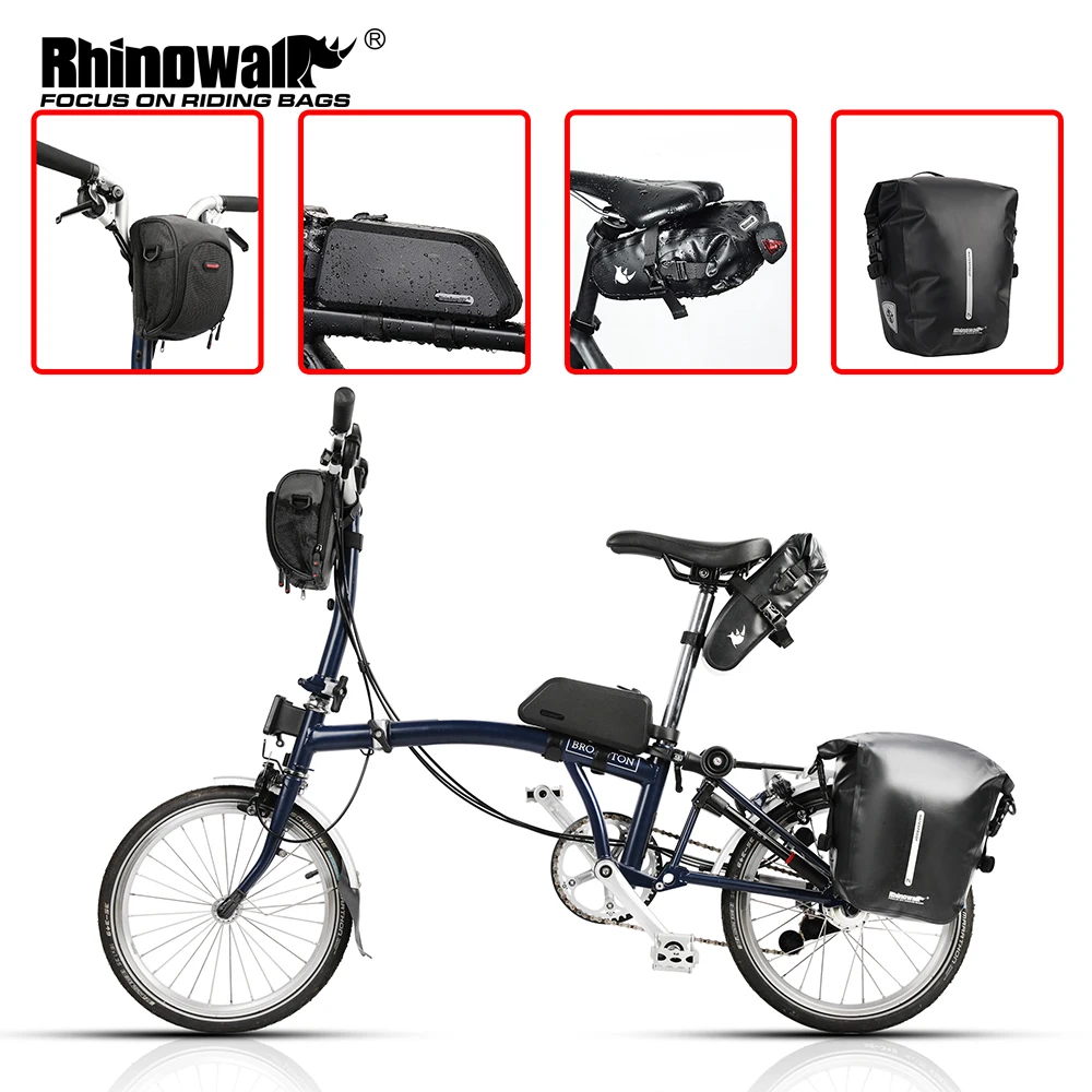

Rhinowalk Bicycle Bag Set 2.5L Waterproof Bike Handlebar Bag MTB Cycling Pannier Bag Travel BIke Top Tube Frame Bag Brumoton Set