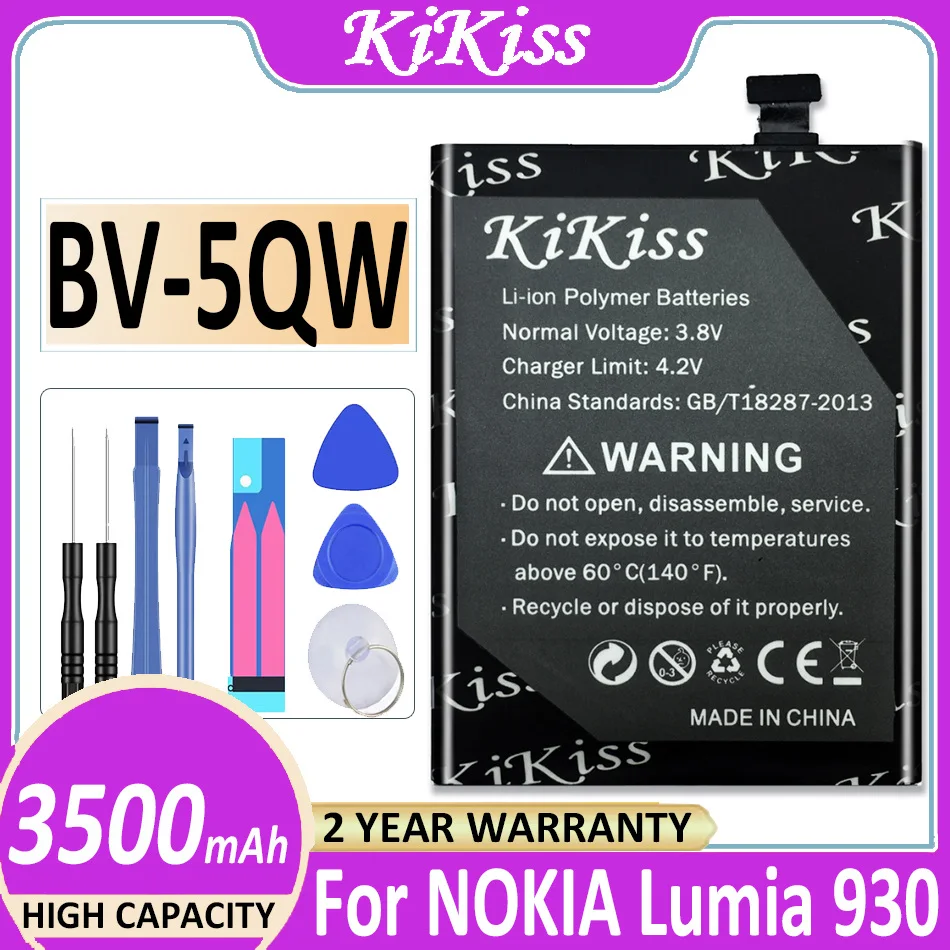 

BV-5QW 3500mAh Replacement Battery For Nokia Lumia 930 929 RM927 Lumia930 BV5QW Li-Polymer Batteries + Tools
