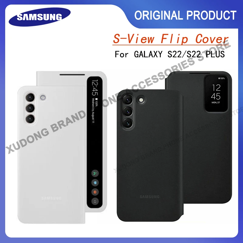 

Original Samsung S22 S22+ Smart View Flip Phone Cover For Galaxy S22 Plus 5G S-View Leather Flip Cover Case Intelligent