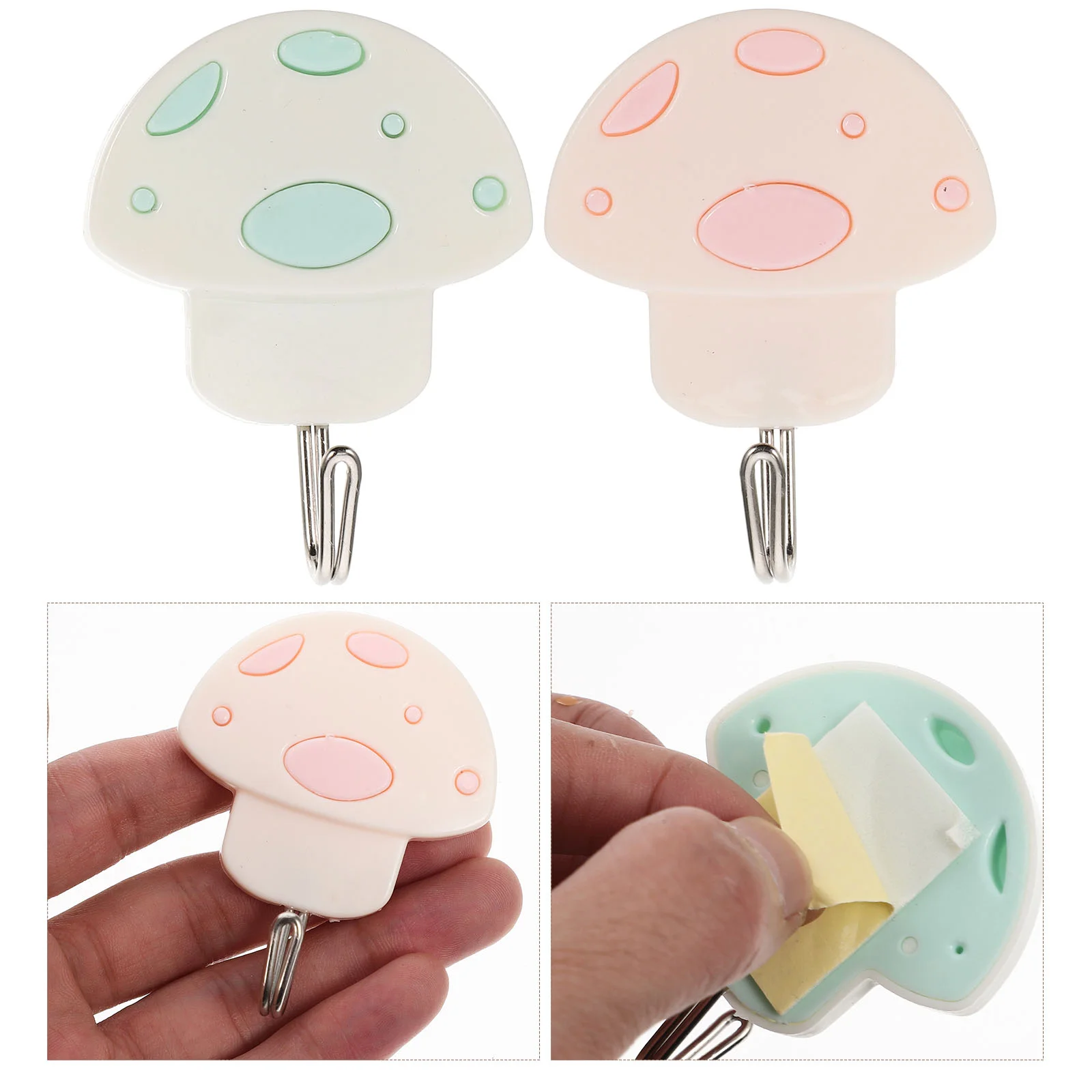 

Reusable Wall Hooks Mushroom Decor Hangers Adhesive Cute Decorative Sticky
