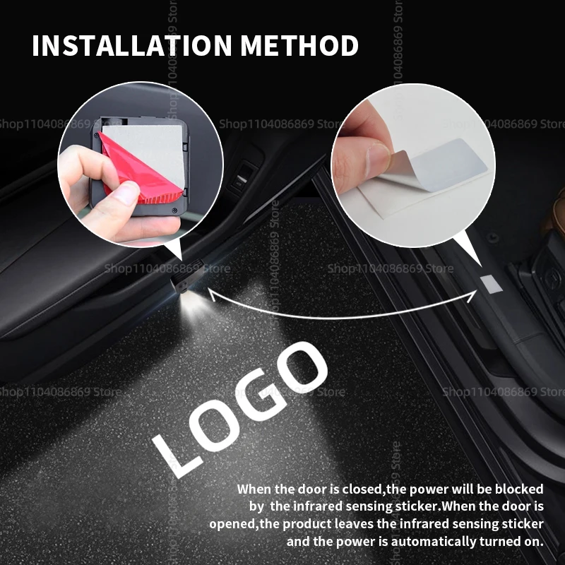 1/2 шт. для Honda Civic Fk2 Fk7 Fk8 Type-R Type-S MugenRR Logo Беспроводной проектор дверей автомобиля