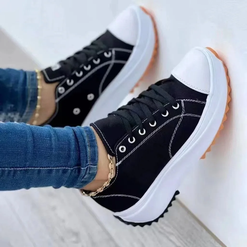 Women Sneakers Casual Size 35-43 Spring/Autumn Women Walking Shoes Soft Fashion Lace-Up Female Outdoor Ladies Shoes