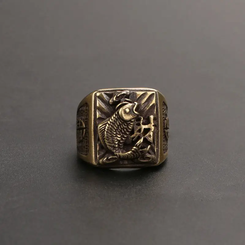 

New Retro Fish Ring Male Hipster Domineering Personality Hip-hop Gentleman Ring Tail Ring Jewelry Accessories