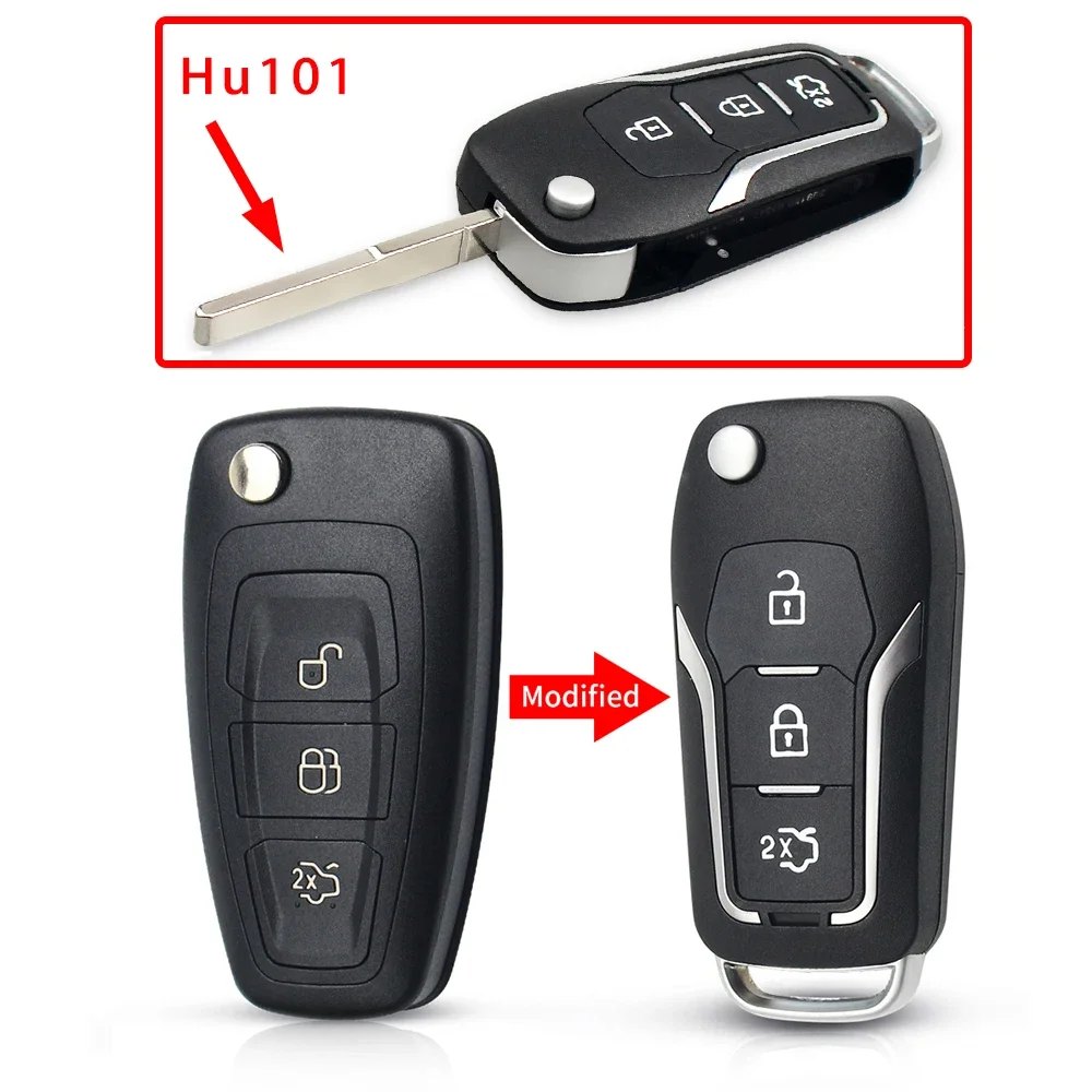 

Модифицированный Автомобильный ключ KEYYOU для Ford Mondeo Focus Fiesta C Max S Max Galaxy Fob 3 кнопки Складной автомобильный пульт дистанционного управления Корпус Корпуса