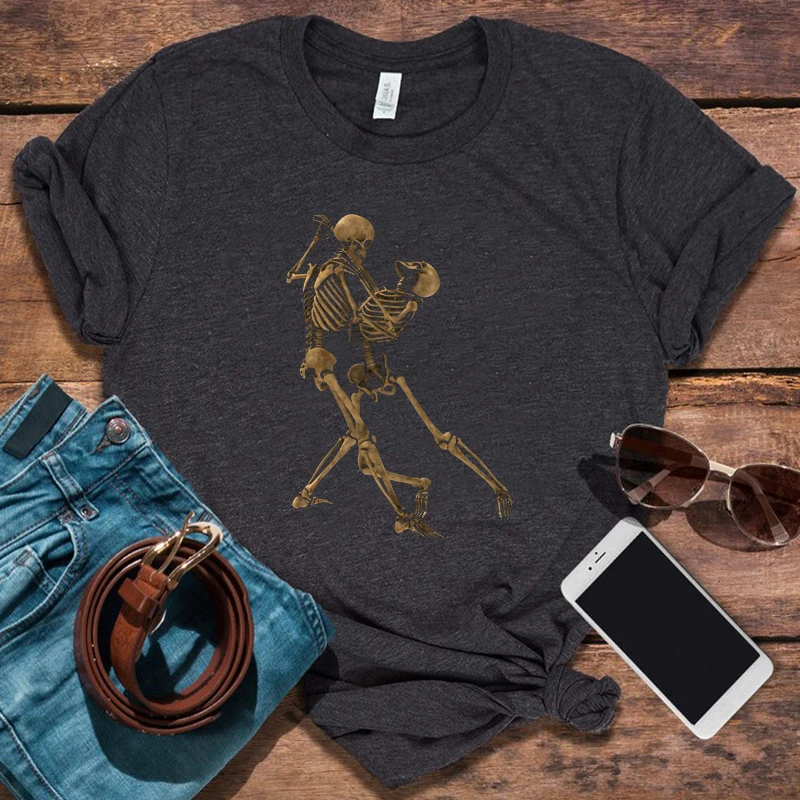 Женские рубашки Dead Can Tango футболка на Хэллоуин ужас фильм отряд ужасов Череп