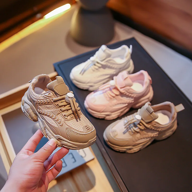 

Children Casual Shoes Olive Branch Boy Chunky Sneakers Height Increasing Dad Shoes Girls Thick Sole Hard-Wearing Footwear G03032