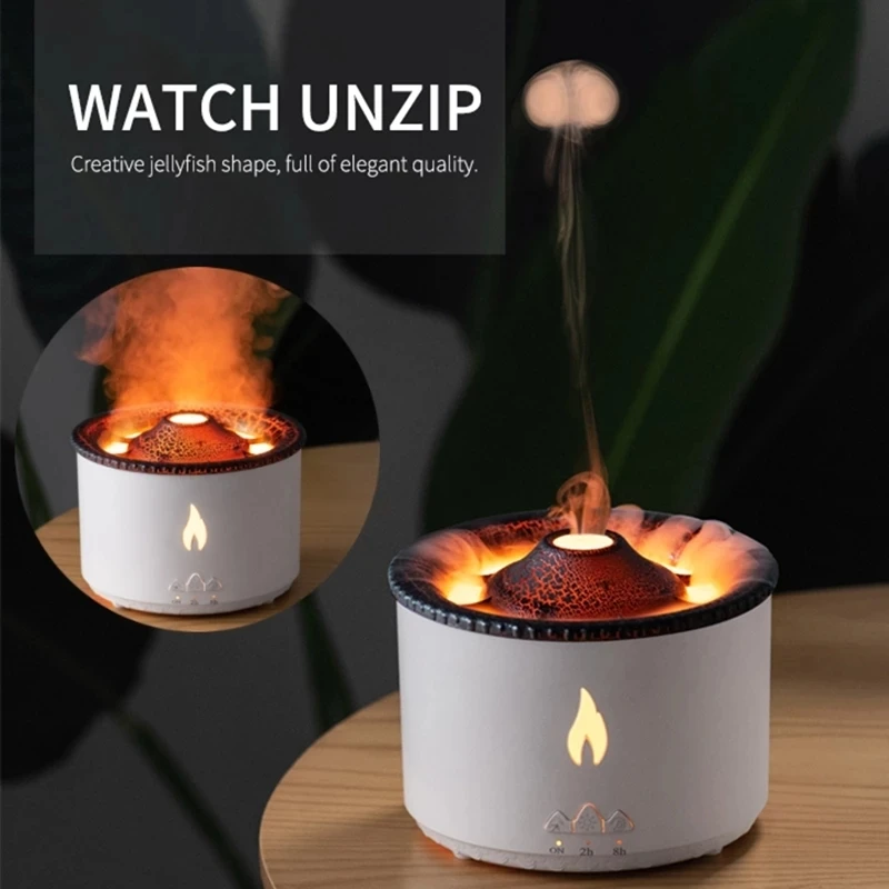 

Flame Aromatherapy Machine 360ml Humidifier Household Fog Essential Oil Automatic Sprayer Fragrance Expander Jellyfish Aromather