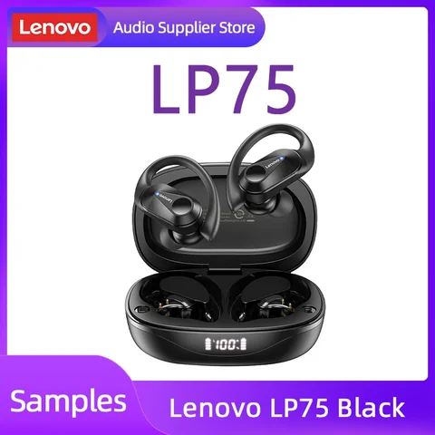Оригинальные наушники Lenovo LP75 TWS Bluetooth V5.3, беспроводные наушники со светодиодным цифровым дисплеем, водонепроницаемая гарнитура с шумоподавлением, новинка