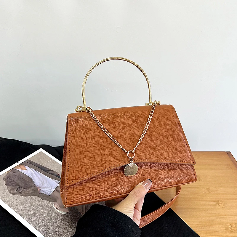 

Solid Color Classic PU Leather Women's Shoulder Bag Fashion Square Luxury Brand Designer Handbags Ladies Trendy Crossbody Bags