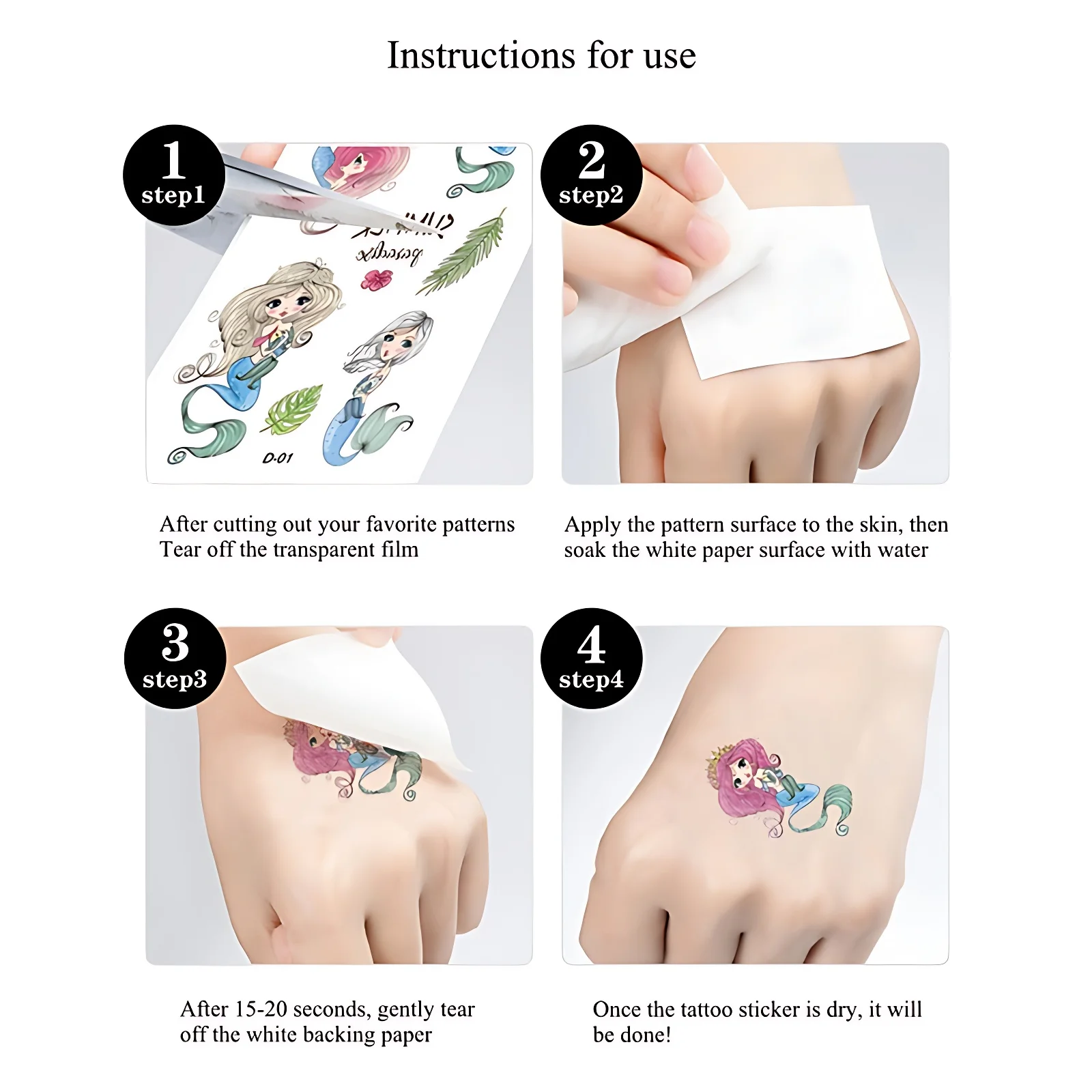 10 шт. временные татуировки с милыми животными наклейки для детей мультяшная лиса