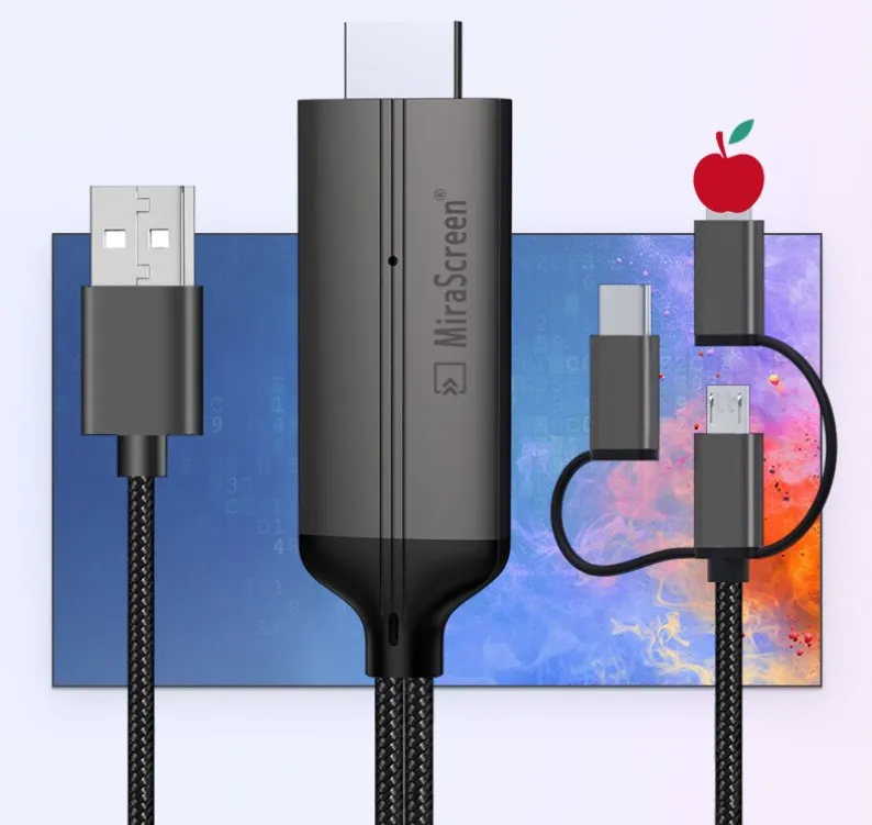 

HD Streaming Display TV Stick Dongle USB Type C Cable Plug Play Mirror Screen for Apple Huawei Android Phones to HDMI Lightning