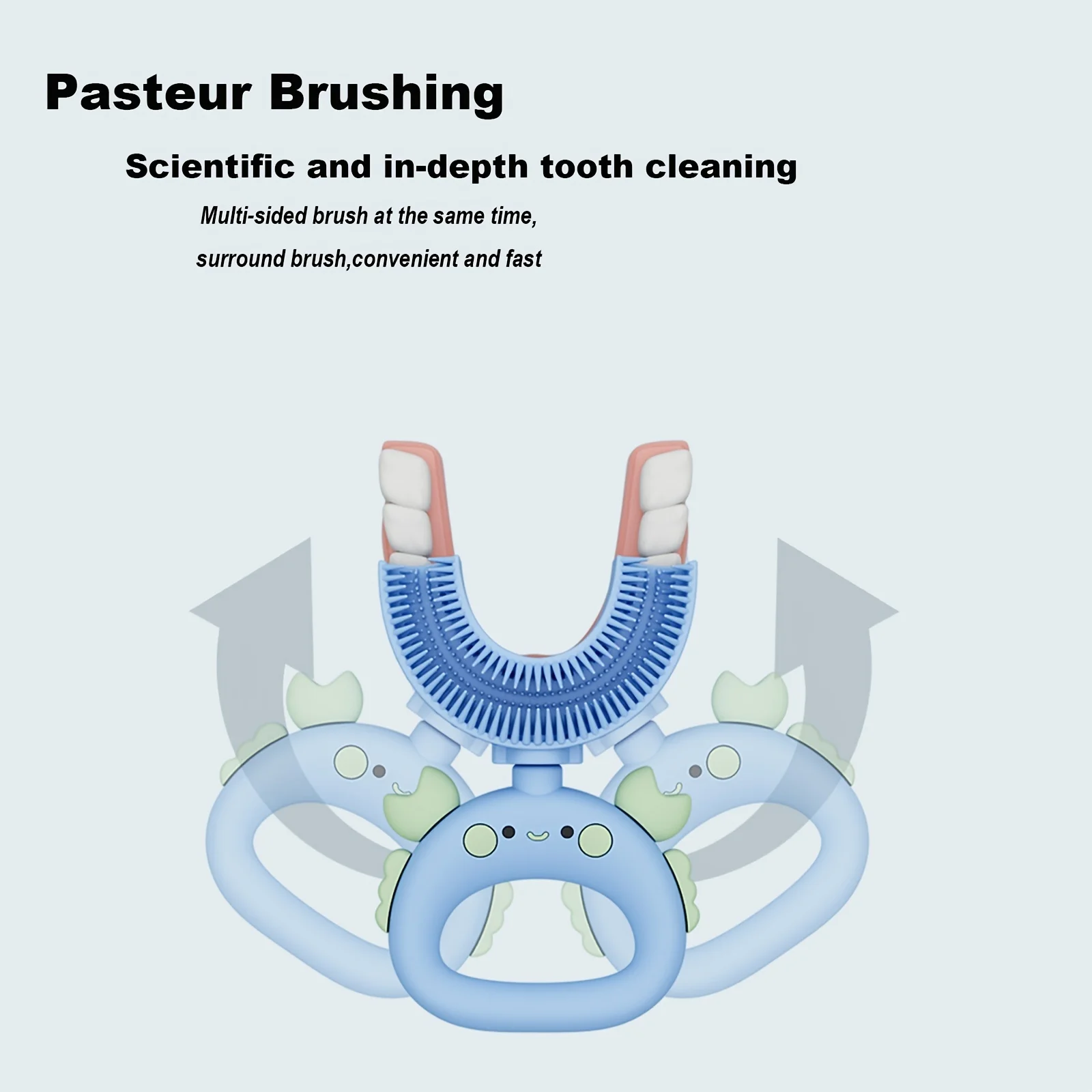 Детская зубная щетка детская U-образная 360 градусов силиконовая для ухода за