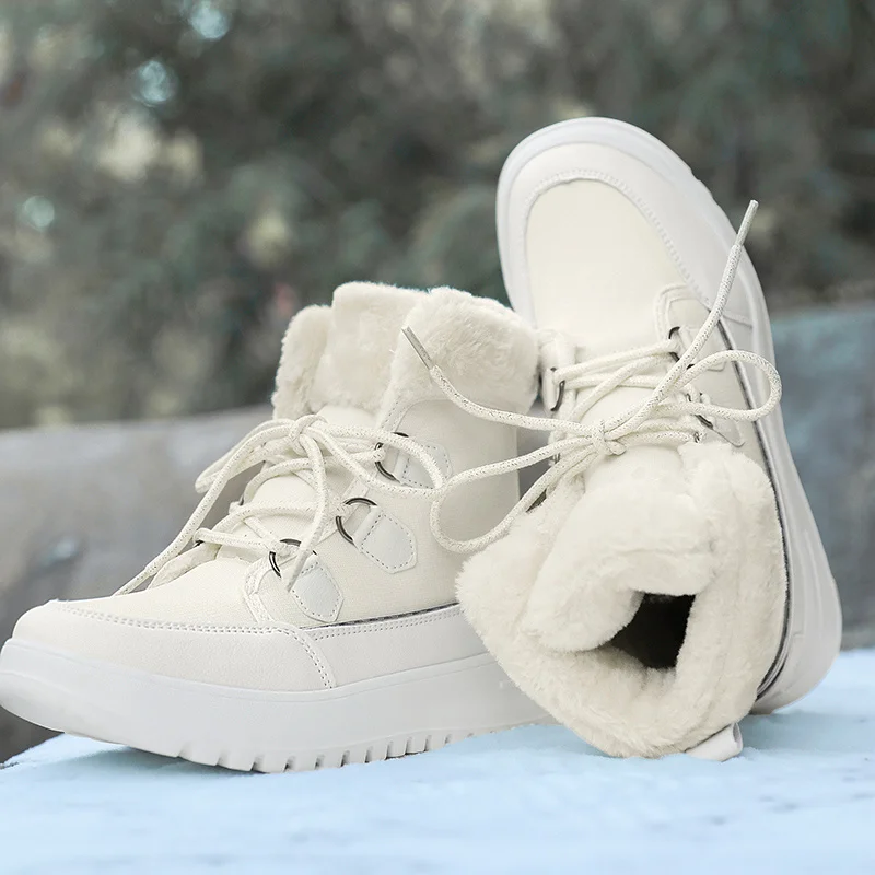 Xiaomi SALUDAS Women Waterproof Ankle Boots Plush Warm Winter Shoes Luxury Snow Boots Botas Mujer High Top Women Winter Sneakers