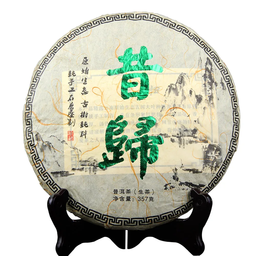 

Китайский чай Yunnan Xigui Mountain Raw Puer, традиционный китайский чай ручной работы Qi Zi Bing Sheng Puer, чайник 357 г, 2015