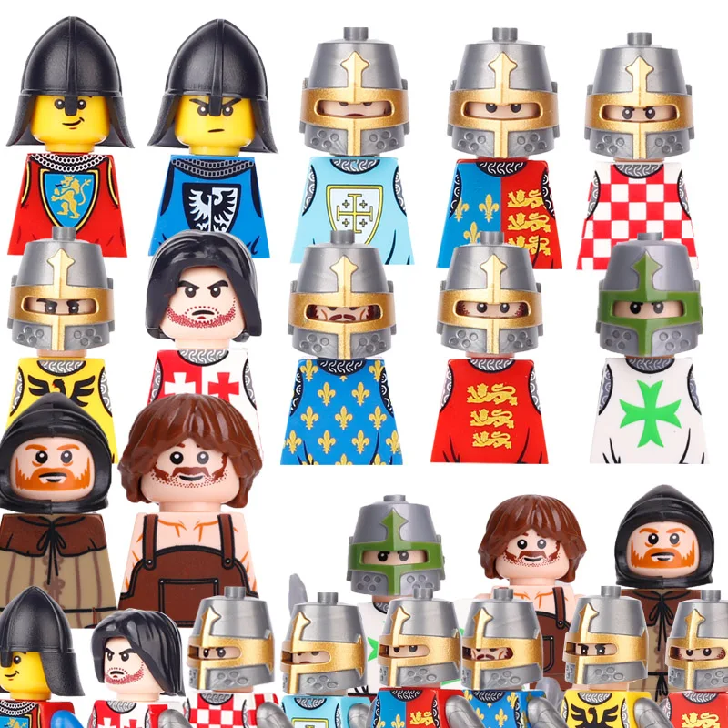 Конструктор MOC средневековый кавалер, военный солдат дракона, замок, рыцари, охранника, пехота, войны, оружие, кирпичи, игрушки