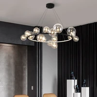 nordic minimalist transparent glass bubble led chandelier modern living room lighting dining room bedroom chandelier