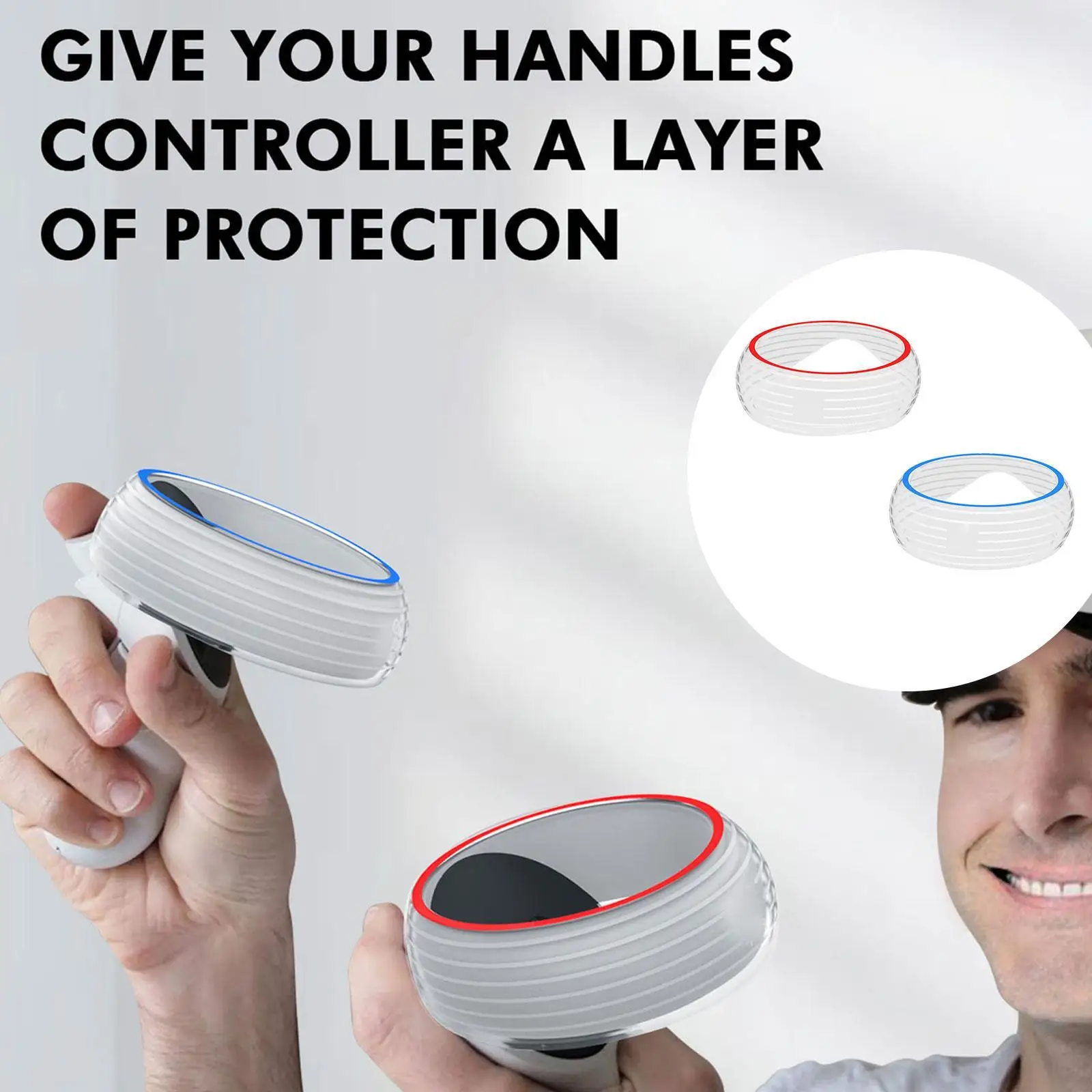 

AMVR Protector Ring Cover 2pcs For Oculus Quest 2 Controller Grip Handle Anti-bump Silicone Case For Oculus Quest 2 Accessories