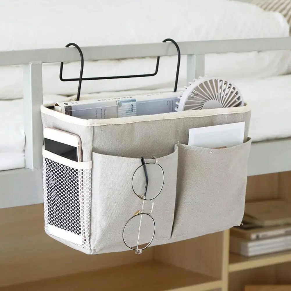 

Multi-function Bedside Storage Hanging Bag Bed Table Basket Bedside Organizer Shelf Hanging Bag for Home Storage D5J3