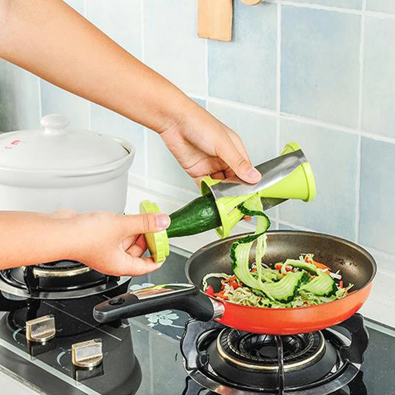 

Vegetable Spiralizer Grater Spiral Slicer Thread Cutter Shredders Carrot Cucumber Courgette Kitchen Tools Funnel Shape Gadgets