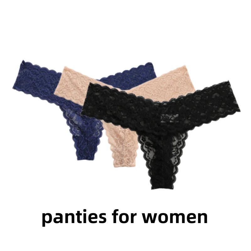 

Sexys thongLace Underwear Seamless Women Intimate Panties Piece Good Material Transparent Invisible New 3pcsFemale Low Lingerie