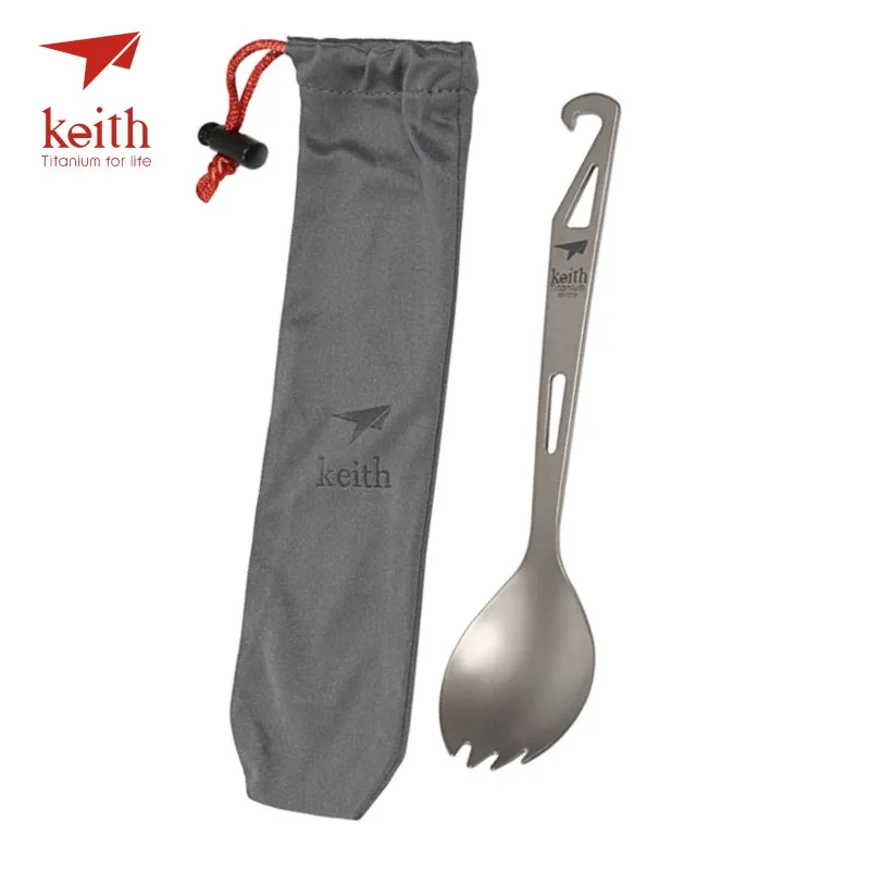 

Ультралегкая Титановая Ложка Keith 15 г для кемпинга, посуда для улицы, портативное оборудование для выживания