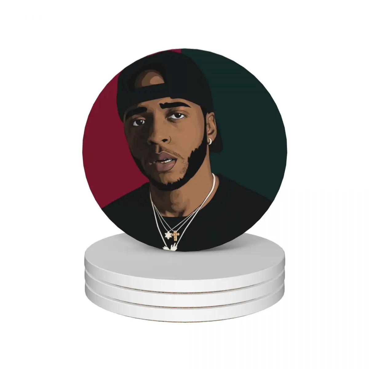 6LACK керамические подставки (набор из 4) Рождественские черные фотоподставки с