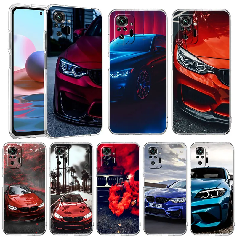 Blue Red-Bmw Transparent Soft Case For Xiaomi Redmi Note 11 10 8 11E Pro 5G 9 9A 9C 10C 10S 9S 11S Phone Shell