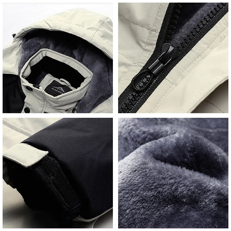 2022 Winter New Thick Warm Fleece Outdoor Parkas Jacket Coat Men Windproof Hooded Military Parkas Men Fashion Casual Jacket Men