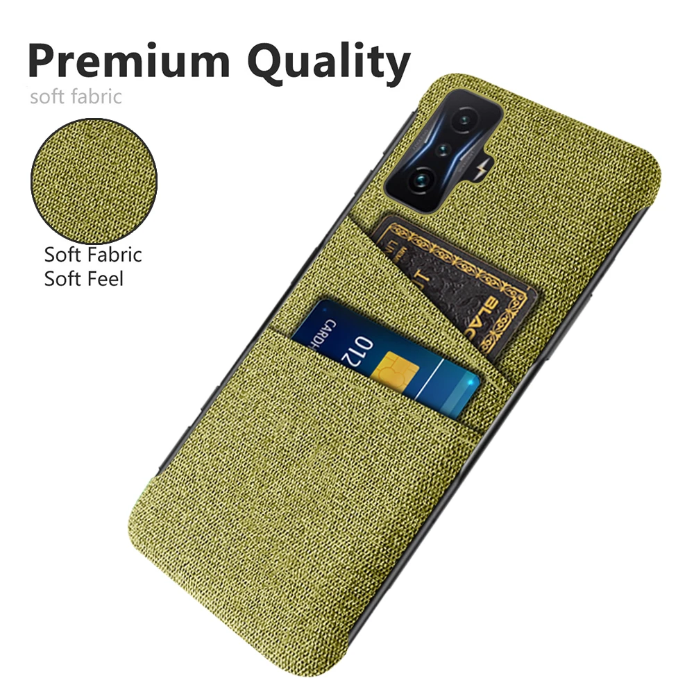 

For Poco F4 GT F3 Pro X4 X3 NFC M3 M4 Pro 4G 5G F2 F1 Coque For Poco F4 GT 5G Case Slim Soft-Touch Fabric + Card Slots Cover
