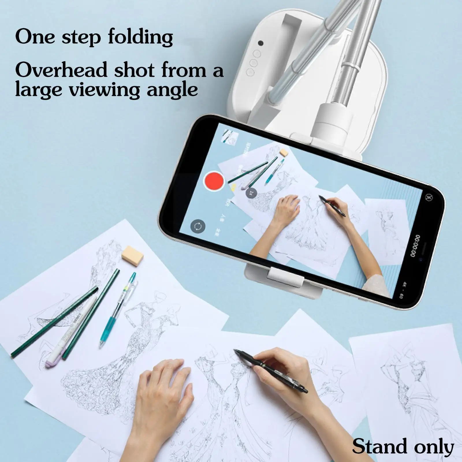 

Selfie Stand LED Video Foldable Bracket 360° Rotable Phone Holder For Youtube Vlog Live Stream Bluetooth Wireless Selfie St B9O8